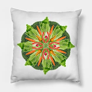 vegan food mandala Pillow