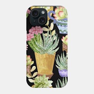 Cactus 7 flowerpot white Phone Case