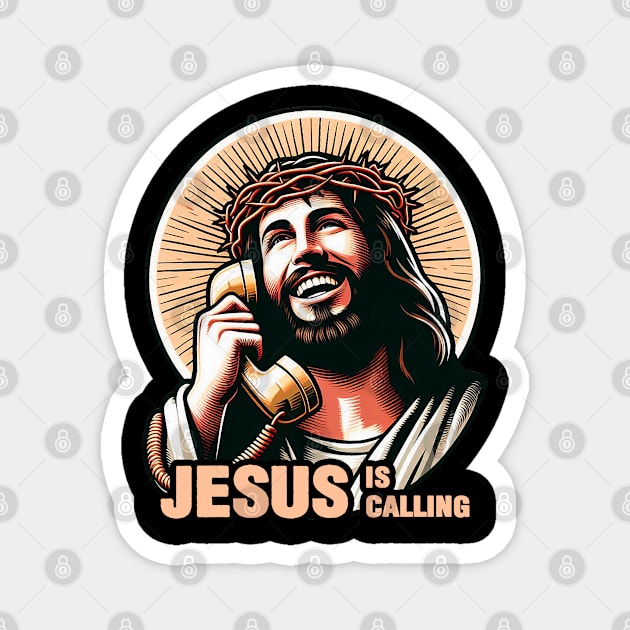 Jesus Is Calling Magnet by Plushism