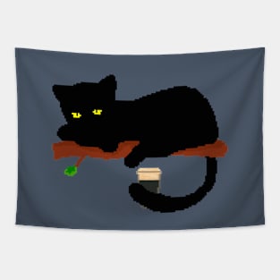 Black panther holding a glass of stout Tapestry