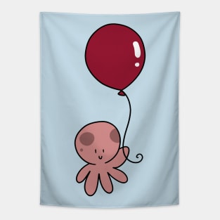 Red Balloon Octopus Tapestry