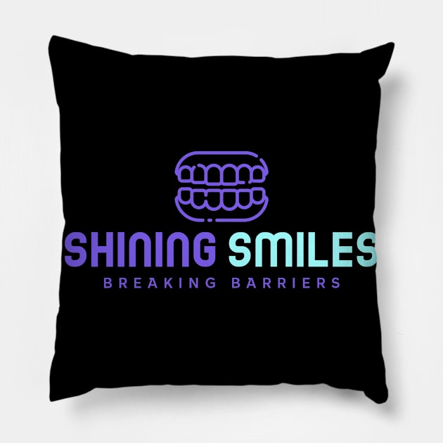 SHINING SMILES BREAKING BARRIERS Pillow by BICAMERAL