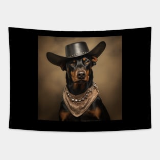 Cowboy Dog - Doberman Pinscher Tapestry