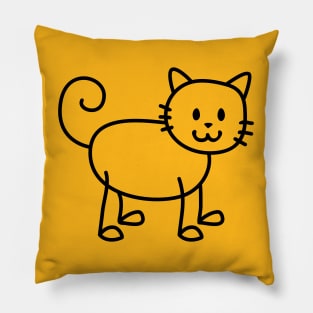 Cat standing, toddler artstyle Pillow