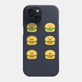 burger with cute face expression Phone Case