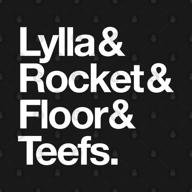 Lylla Rocket Floor Teefs - Experimental Jetset Style art for Guardians by KellyDesignCompany