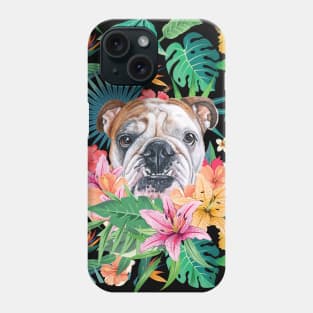 Tropical Red White English British Bulldog 1 Phone Case