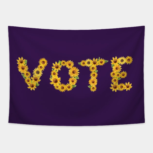 Vote (Sunflowers Version) Tapestry by Star Sandwich