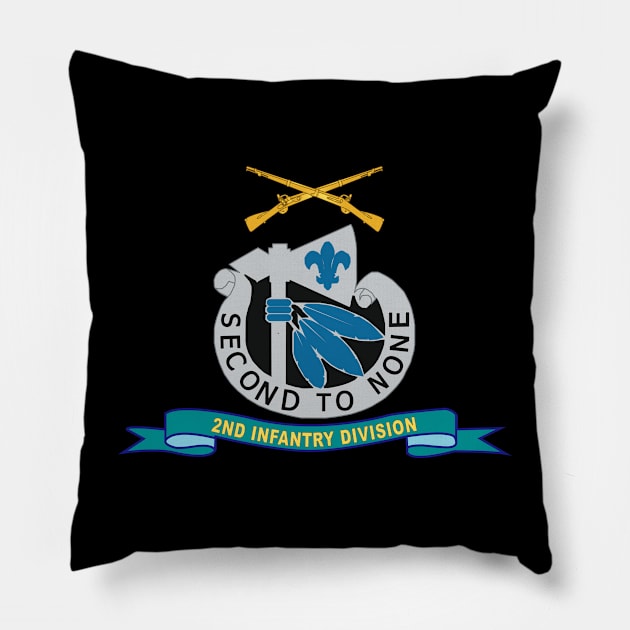 2nd Infantry Division - w Br - Ribbon Pillow by twix123844