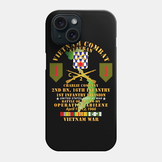 Charlie Co 2nd Bn 16th Inf - 1st ID - Operation Abeline w VN SVC Phone Case by twix123844