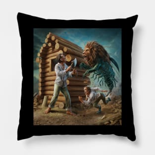 locust with lions head coming for carpenter Pillow