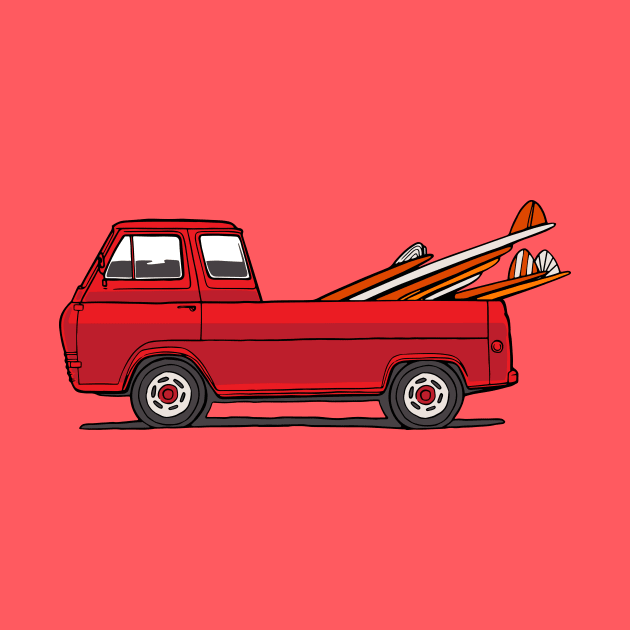 RED SURF TRUCK by OldSkoolDesign