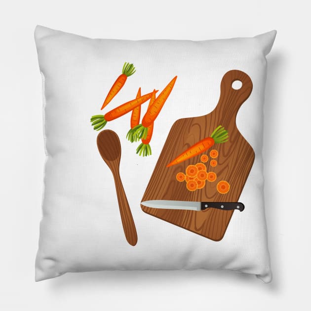 Carrot Chopping Pillow by SWON Design