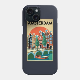 A Vintage Travel Art of Amsterdam - Netherlands Phone Case