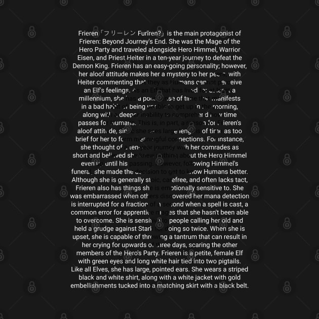 Frieren the Slayer Sousou no Frieren Anime Black and White Aesthetic Typography Art SNF-181 by Animangapoi