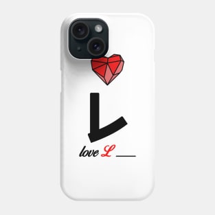 Initial love letter L for valentine Phone Case