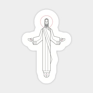 Jesus Christ with open hands illustration Magnet