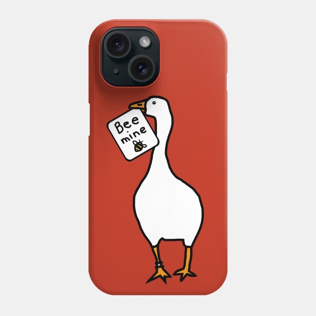 White Goose says Bee Mine this Valentines Day Phone Case by ellenhenryart