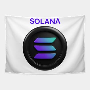SOLANA 3d front view rendering cryptocurrency Tapestry