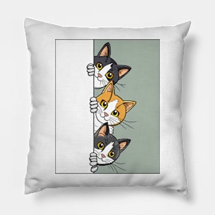 Peekaboo Pals: The Curious Cats Pillow