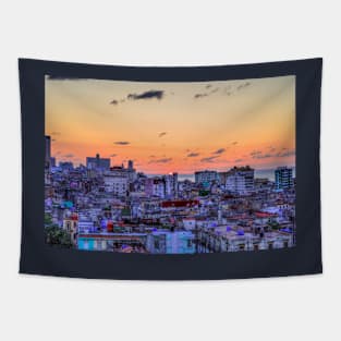 Havana Caribbean Sunset, Cuba Tapestry