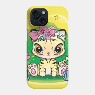 cute cat in the garden Phone Case