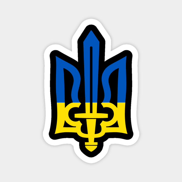 Ukrainian Tryzub Flag Magnet by Yasna