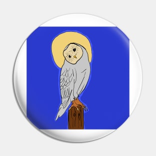 Halloween full moon white owl Pin