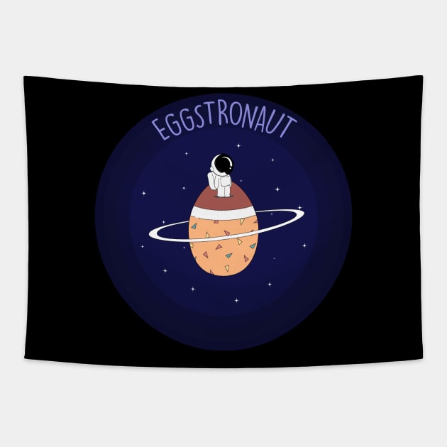 Astronaut in Egg Planet Easter for Easter Egg Tapestry by larphyyy