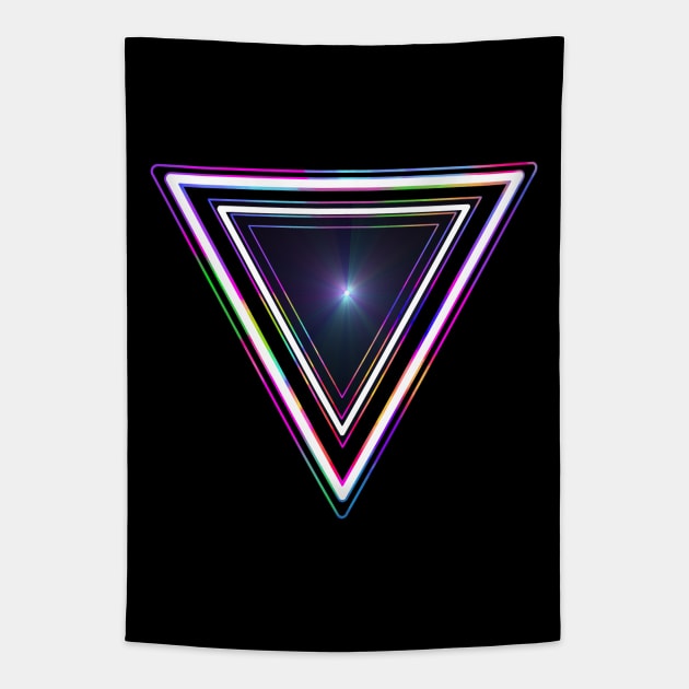 Glowing Geometric 1980s Triangle Tapestry by Art by Deborah Camp