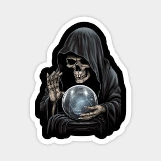 Gothic Grim Reaper Crystal Ball Magnet