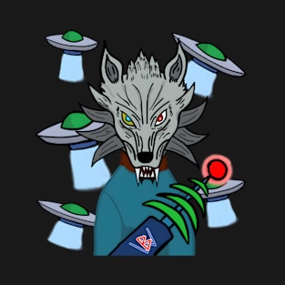 BussyWolves Alien Invader wolf T-Shirt