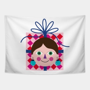 Happy colorful Christmas gift avatar Tapestry
