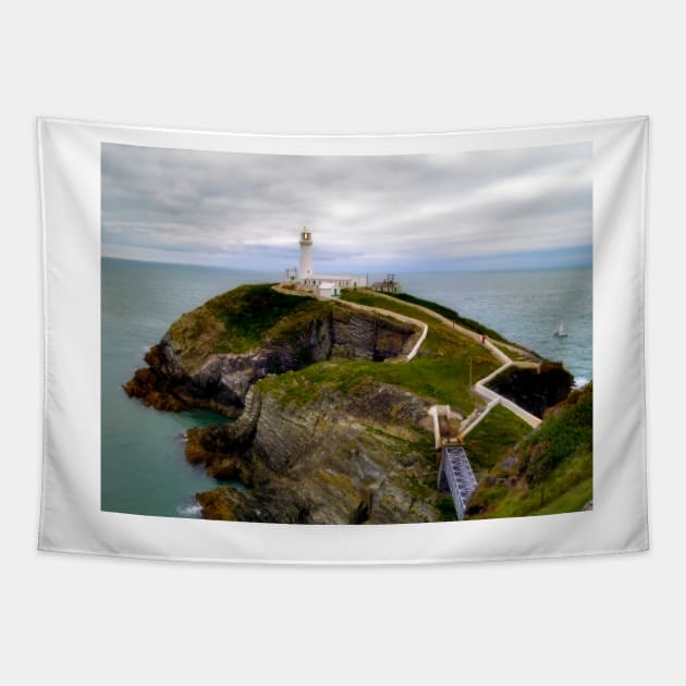 South Stack Lighthouse - Holyhead, Anglesey,  Wales. Tapestry by zglenallen