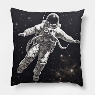 Astronaut Explore Discovery Adventure Ink Sketch Style Pillow