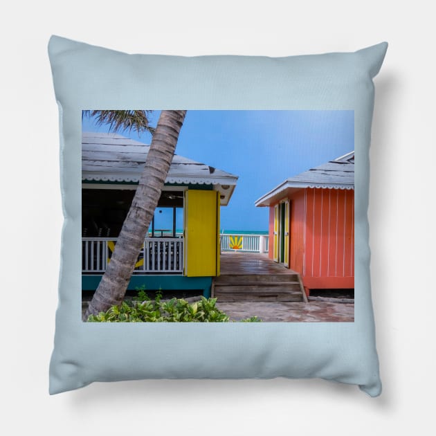 beach huts Pillow by sma1050