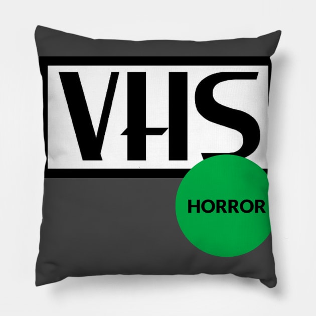 VHS Horror Tag Pillow by Storyteller VHS