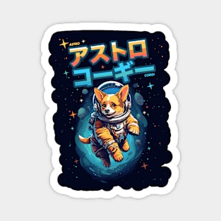 The Cosmic Adventure of Astro Corgi Magnet