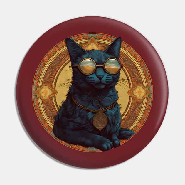 Cool Cat with Glasses Pin by Urban Gypsy Designs