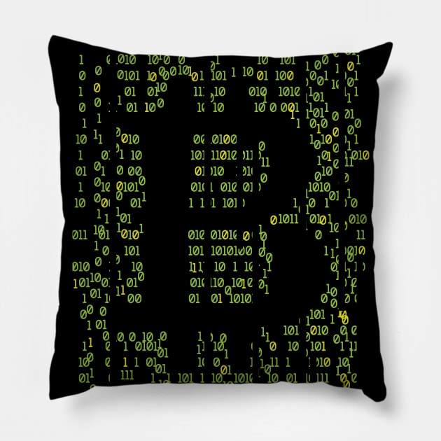 Bitcoin Crypto Currency Digital Gold Blockchain Pillow by UNDERGROUNDROOTS