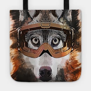 Ski Wolf - Caricature Tote