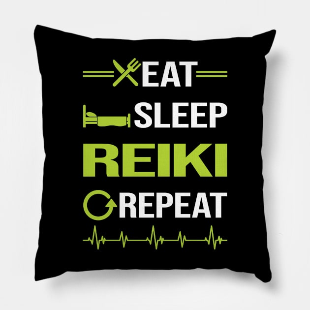 Funny Eat Sleep Repeat Reiki Pillow by Happy Life