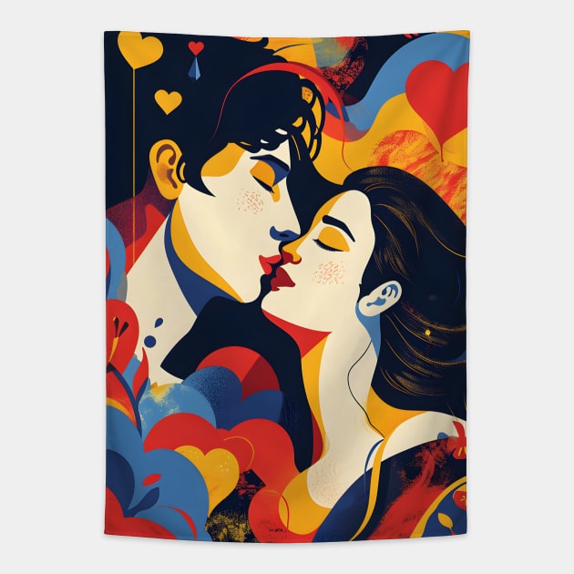 Discover True Romance: Art, Creativity and Connections for Valentine's Day and Lovers' Day Tapestry by insaneLEDP