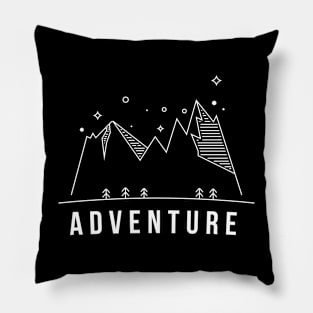 Adventure With Mountain Illustration Pillow