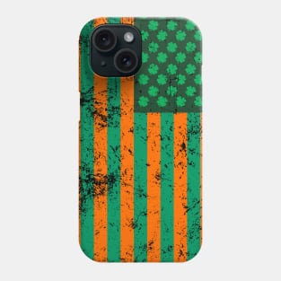 Irish American Shamrock Flag (Green/Orange) Phone Case