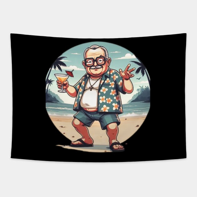 Enjoying at the beach Tapestry by Fashionkiller1