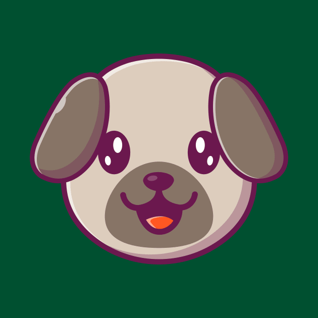 Cute Dog Face Cartoon (3) by Catalyst Labs