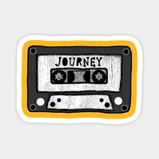 journey cassette black and white Magnet