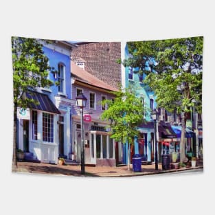 Alexandria VA - Blue Buildings on King Street Tapestry