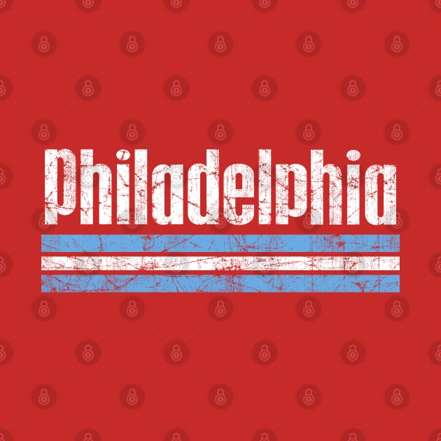 RETRO PHILADELPHIA PHILLY RED WHITE AND BLUE by TeeCreations